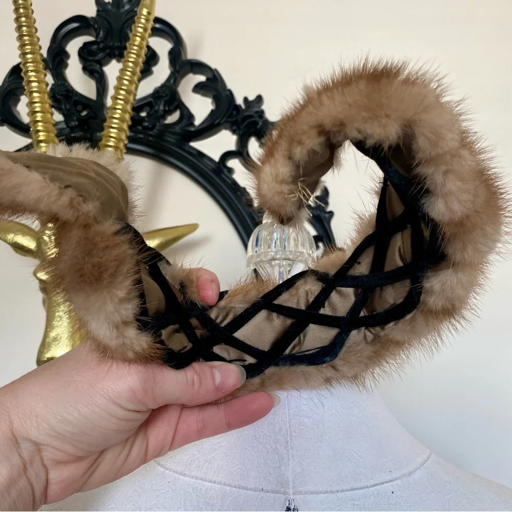 Vintage Real Brown and Tan Fur Collar